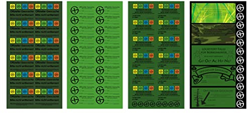 geo-versand 69x Dosenaufkleber Geocaching Filmdosen Finderhinweis Set kl. Aufkleber Petling