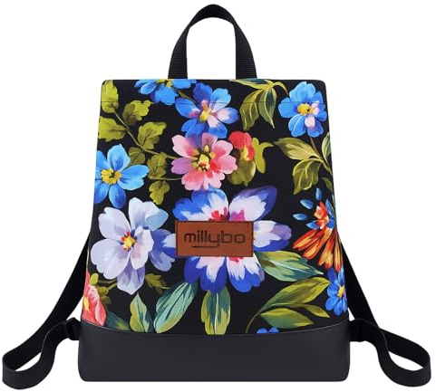 millybo BOOLI Beutel Beuteltasche Sportbeutel Rucksack Damen Motiv Blumen Backpack Turnbeutel (700.001)