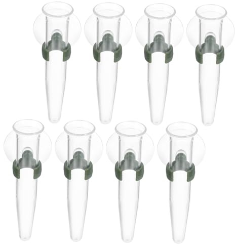 VICASKY Reagenzglas Mini Blumenvase Mit Saugnapf 8 Stücke Rohre Kultur Orchideenbecher/Im Ständer Shop Mit Floralen Milkweed Stecklinge Transparente Glasvasen Für Spiegel Grabvase