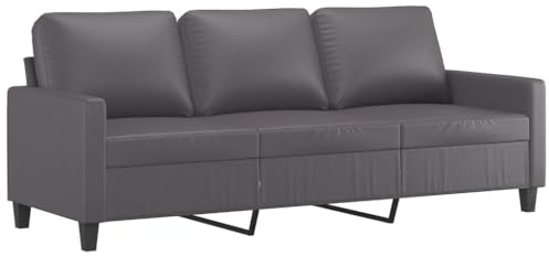 vidaXL 3-Sitzer-Sofa Grau 180 cm Kunstleder