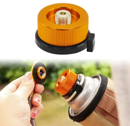 Gasflaschenadapter, Gas Ventilkartuschen Düse Adapter, Gaskartuschen Adapter, Gas Adapter Kartusche Gaskartuschen Adapter, Campingkocher Anschluss Camp Gasflaschenadapter, Gold