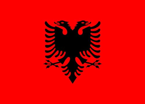 TrendClub100® Fahne Flagge „Albanien Albania AL“ - 150x90 cm / 90x150cm