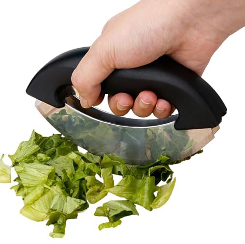 Coupe-salade, hachoir à laitue - Broyeur de laitue portable pour salade - Coupe-légumes, Gadget de cuisine, hachoir Double coupe, coupe-Pizza à bascule pour hacher les légumes et la salade