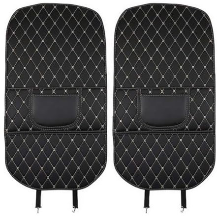 TYUMGXIAO 2Stück Leder Auto Rücksitz Anti Kick Pad für VW e-Up! 2016 2017 2018 2019 2020 2021-2024, Autositz Rückenlehnenschutz Innere Zubehör mit Tasche,A/A-2PCS
