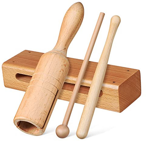 LALADEFIEE Schlaginstrumenten-set Aus Holzblock Und Handrohr-schlaginstrument Mit Schlägeln Geeignet Für Musikunterricht Und Rhythmusentwicklung