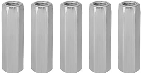 CHICIRIS 5 Stück Lange Sechskantmuttern, Sechseckige Lange Stangenmuttern, Sechskantmuttern, Gewindemutter, Gewindebefestigungen, Verzinkter Stahl, M10 X 40/50, S (M10*50)