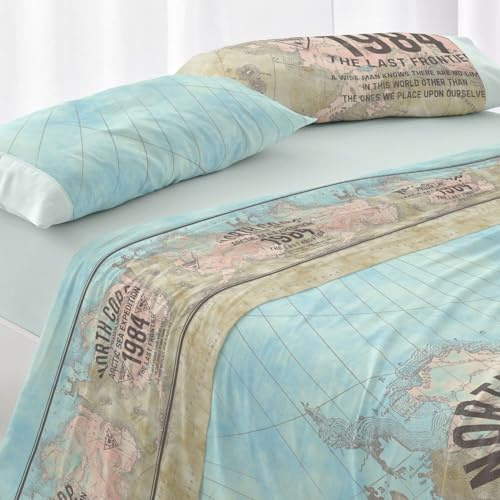 Burrito Blanco | Juego de sábanas | Cama de 150 a 160cm. (+Medidas Disponibles) | Diseño 101 | Color Mar (150-160x190/200cm.)