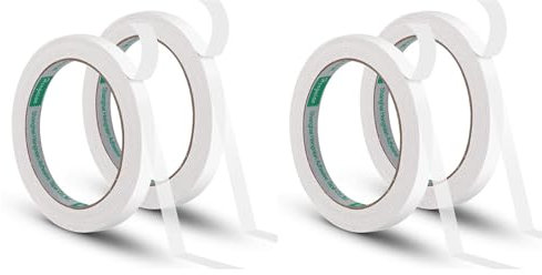 Nastro biadesivo hot melt ad alta viscosità, 4 pezzi, 10m x 10mm, trasparente e resistente agli strappi, portatile, da -30°C a +100°C, facile da rimuovere, ideale per studenti e uffici.