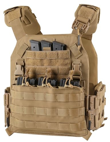VOTAGOO Taktische Weste Airsoft Militär Weste, Atmungsaktive Paintball Weste, Plate Carrier Paintball Brustschützer