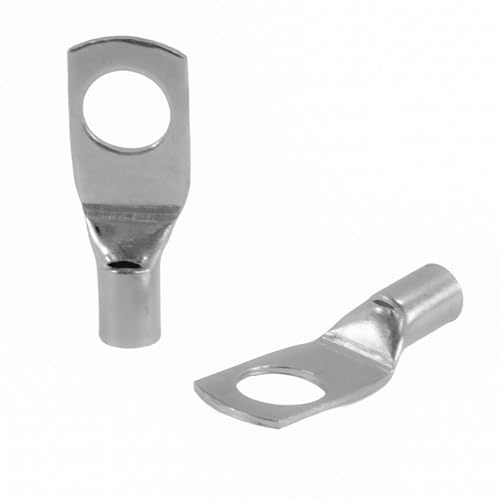 SeKi 25 capicorda tubolare, 2,5 mm², diametro foro M5, non isolato, in rame stagnato, connettori per cavi della batteria, scatole di distribuzione, auto