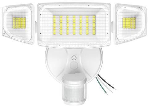iMaihom 50W Motion Sensor Outdoor Lights, 5000LM Hardwired Motion Sensor Flood Light, Dusk to Dawn Outdoor Lighting, 6500K LED Security Light, IP65 Waterproof Motion Detector Lights for Outside, White