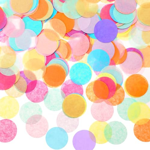 MARFOREVER 15000 Stück Konfetti Bunt, 2.5cm Konfetti Geburtstag Groß Mehrfarbig Runde Streudeko Tischdeko Papier Confetti für Hochzeit Geburtstag Party Basteln Weihnachtsfeier Dekorationen