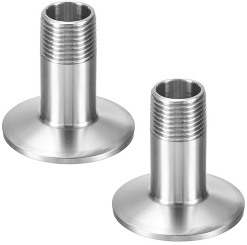 M METERXITY 2-Pack Tri Sanitary 1.5 in Clamp Fittings to 1/2 in NTP Male Thread Stainless Steel Pipe Fitting for Food/Beverage/Home Brew Adapter Connector, Ferrule OD 50.5mm