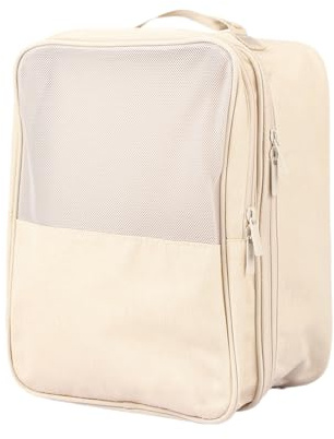 Borsa per scarpe da viaggio può essere utilizzata con una valigia con ruote 30×22×16cm Borsa di Immagazzinaggio per Scarpe Sportive All'aperto (Beige)