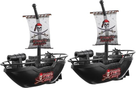TOYANDONA 2Pcs Electric Pirate Ship for Fun Bathtub Playthings for Lightweight Water Boat for Interactive Learning for Bath Play and Birthday