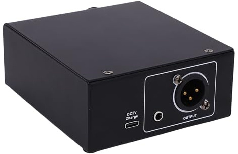 Sxhlseller Fuente de Alimentación Fantasma Portátil de 48V para la Grabación de Estudio de Micrófono, Energía Estable de 48V para Interfaces XLR, Configuración de Enchufe y Reproducción
