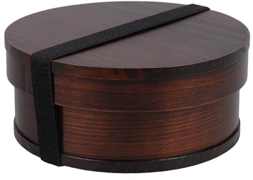 Cabilock Caja Bento Japonesa Vintage Redonda 148X6 CM Fiambrera Reutilizable para Picnic y Senderismo Contenedor Porta Almuerzo Compacto y Portátil para Adultos