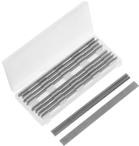 ANDRESLAD Lot de 10 Lames de Raboteuse Électrique en Acier Rapide 82 X 55 X 11 MM Lames de Rechange pour Travail du Bois Accessoires pour Rabotage Précis et Solide Outils Électriques