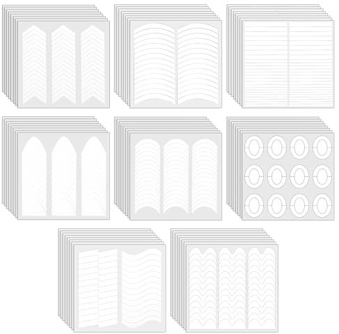 2464 Stück French Nails Schablone 9 Stile French Maniküre Aufkleber Nagelaufkleber Selbstklebende Weiße French-Tip Nagelsticker Nail Sticker für DIY Maniküre Kunst(64 Blätter)