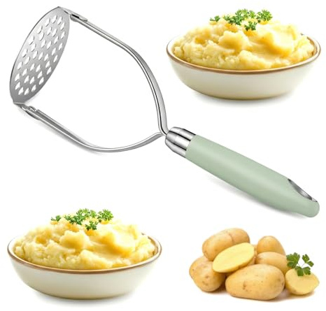 Kartoffelstampfer Edelstahl für Zubereitung Kartoffelpüree Gemüsepüree | Tragbar Potato Masher