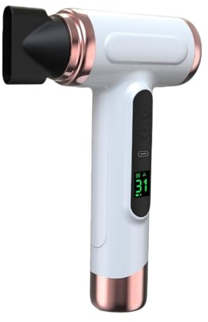 Asciugacapelli Senza Fili 15000mAh – Phon Portatile USB Ricaricabile 200W con Aria Calda e Fredda, Compatto per Viaggi, Campeggio e Dormitori Studenteschi (Bianco)