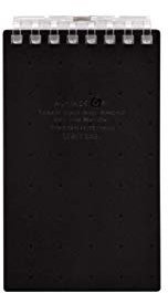 LIHITLAB N1661-24 Notizbuch mit offenem Ring, Spiralbindung, Memogröße, 8 Löcher, schwarz