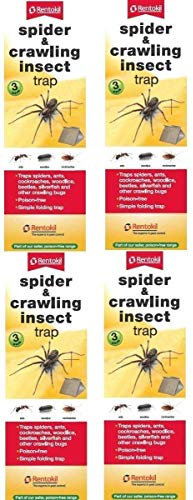 4 x Rentokil 3 Pack Spider & Crawling Insect Beetle Ants Cockroaches Trap