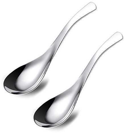 ERCRYSTO Stainless Steel Soup and Coffee Spoons, Light Weight and Small Size - Perfect for Toddlers and Children (2PCS)