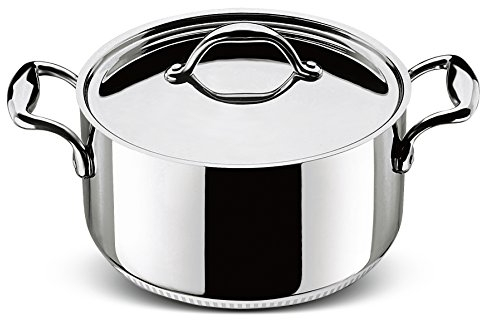 Lagostina Accademia Lagofusion Casseruola Fonda con 2 Maniglie e Coperchio, Acciaio Inossidabile, Argento, 20 cm