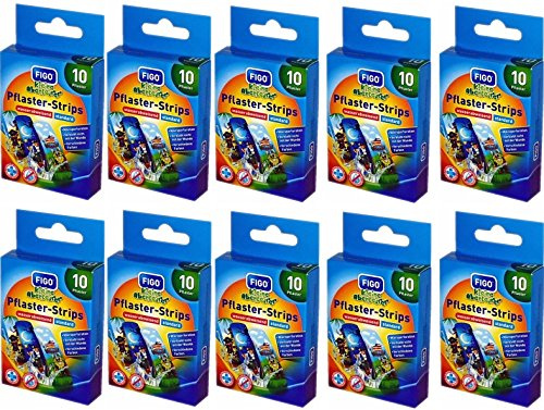 100 Pflasterstrips Wundpflaster Kinderpflaster Abenteurer 3 Motive Pflaster
