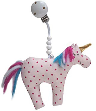 Raschel, Anhänger, Kinderwagen, Einhorn, mit Glöckchen, Babybett, Maxicosi, Kinderwagenanhänger, Babyspielzeug, Kinderwagenkette