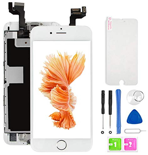 EXW Ecran iPhone 6s LCD Vitre Tactile Complet sur Châssis pour iPhone 6s Blanc 4,7'' avec Outils Bouton Home Écouteur Interne Caméra De Face Tout Assemblé