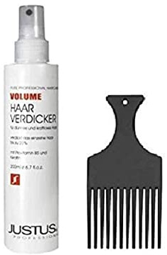 Justus Haarverdicker 200ml Volume Spray (1 Stück) mit Spezialkamm