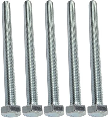 AERZETIX - C47337 - Set di 5 Bulloni M8x100 - testa esagonale - Ø8x100mm - DIN 933 - classe 8.8 - acciaio zincato - fai da te - strumento di montaggio/ferramenta