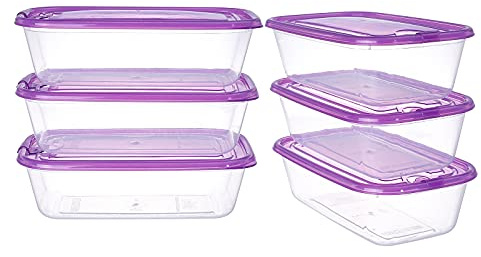 EASYLOCK Frischhaltedosen Mit Deckel, 600ML*6, Meal Prep Boxen Mikrowellengeeignet, Aufschnittboxen für Kühlschrank, Gefrierdosen Klein, Tiefkühldosen, Leichtgewicht Essensbox, Brotdose Kinder