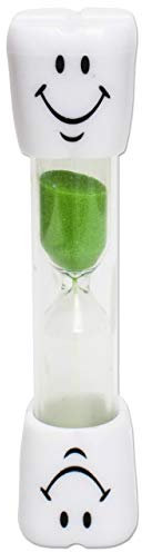 Kids Toothbrush Timer ~ 2 Minute Smile Sand Timer for Brushing Children's Teeth (Green)