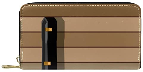Custodia a portafoglio in pelle con cerniera lunga per chitarra, Multicolore, 20.5x2.5x11.5cm/8.07x1x4.53 in, classico