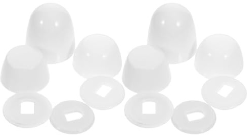 Alipis 2 Sets White Abs Toilet Bolt Caps - Universal Screw Covers for Toilet Base, Easy Installation for Home, Office, and School Use
