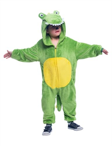 Rubies Krokodildräkt för pojkar och flickor, overall med huva och svans, officer, karneval, jul, födelsedag halloween
