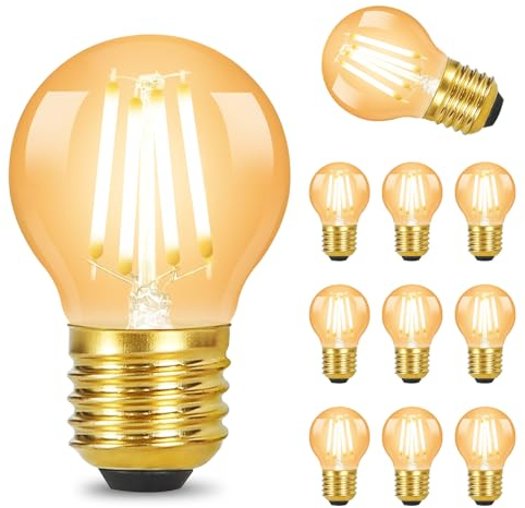 URing Edison E27 LED Warmweiss Glühbirne - Vintage LED Birne Leuchtmittel Retro E27 2700K 4W 380LM Energiesparlampe Filament Lampe Dekorative für Nostalgie Industrial Café Bar, 10 Stück (G45)