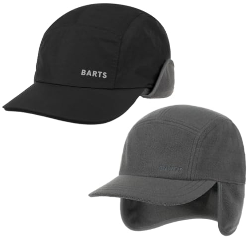 Barts Mulhacen Cap mit Ohrenklappen Damen/Herren - Wintercap Baseballcap Schirm Winter Herbst-Winter - One Size schwarz