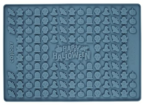 Collory Backmatte Hundekekse, Leckerlis in MINI HALLOWEEN MOTIVE (ca. 2cm), Silikon Backform, Hitzebeständig, Lebensmittelecht & Bpa-frei