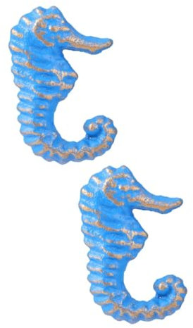 UKCOCO 2stücke Einzigartiger Schrankknopf Form Eines Seepferdchens Nostalgisches Meeresthema Aus Robustem Für Schränke Kommoden Und Möbel Blau