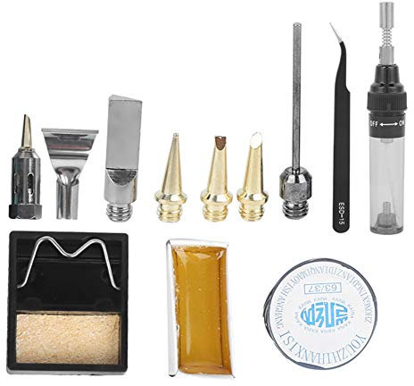 Kit De Soldador De Gas Tipo Pluma Soldador De Gas Metano Antorcha De Butano Kit De Soldadura De Antorcha De Soldador De Gas Portátil Con Caja De Plástico Electrónica Automotriz Hogar DIY