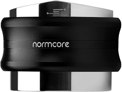 Normcore 51 mm Kaffeeverteiler und Tamper, Doppelkopf-Kaffee-Tamper passend für 51 mm Delonghi bodenlose Siebträger, doppelseitig verstellbare Tiefe, Espresso-Handstampfer, Schwarz