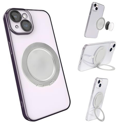 GCQOO Magnetic Phone Ring Holder for PopSocket Kickstand for iPhone 12 13 14 15 Series Compatible with MagSafe Removable Phone Grip Stand