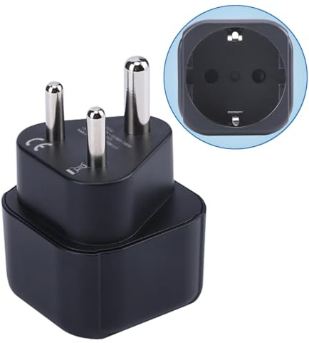 Europa zu Indien Stecker Adapter, EU Schuko Stecker Fit zu Indien Buchse, Europa/Deutschland/Französisch Typ C/E/F Stecker zum Typ D Reise Stecker Konverter (1 Stück)
