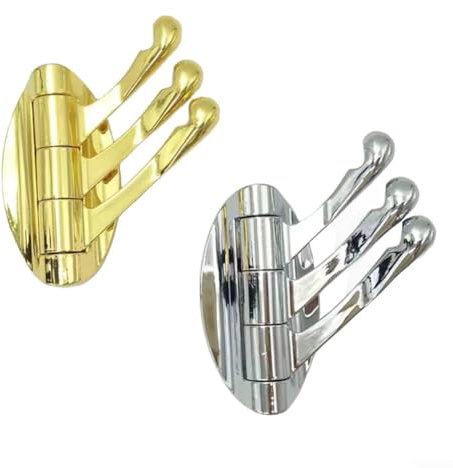 YUANGANG Schwenkbarer Handtuchhaken, Faltbarer Kleiderbügel, Wandmontage, schwenkbarer Handtuchhaken, Einzelhaken, drehbarer Kleiderhaken (Silber)