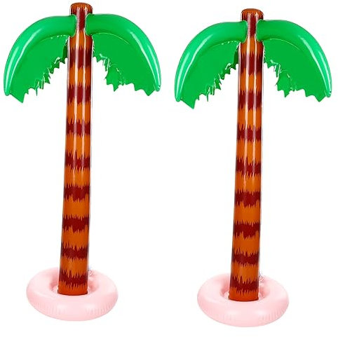 PAMINGONO Aufblasbare Kokosnussbaum Spielzeuge Für Kinder 2 Stück PVC Sommer Spaß Wassersport Party Dekorationen