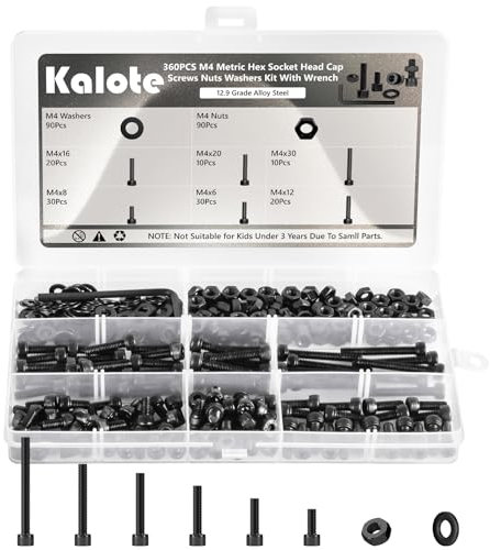 M2 Nuts and Bolts Set, 780 Pcs Hexagon Socket Head Cap, Hex Socket Cap Head Screws, Black Machine Screw Bolts and Nuts and Flat Washers Assortment Kit, for DIY Bicycle Motorcycle Repair